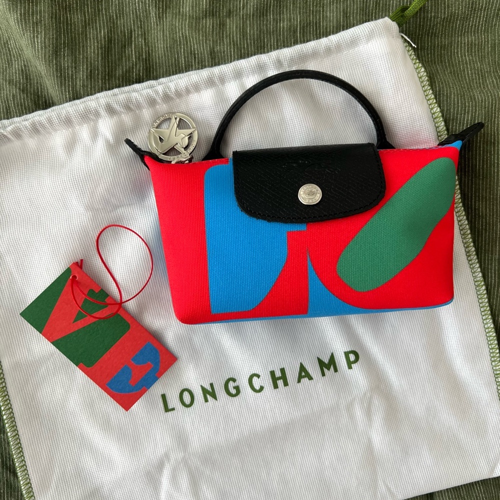 Longchamp x Robert Indiana LOVE le pliage mini pouch